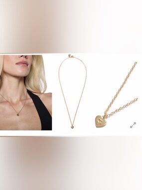 NWT Coach Gold Heart Pendant Necklace Signature C Charm Designer Jewelry